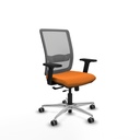 Haches traslack malla gris similpiel naranja brazos 2D base aluminio ruedas 65mm engomadas