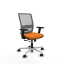 Haches traslack malla gris similpiel naranja brazos 2D base aluminio ruedas 65mm nailon