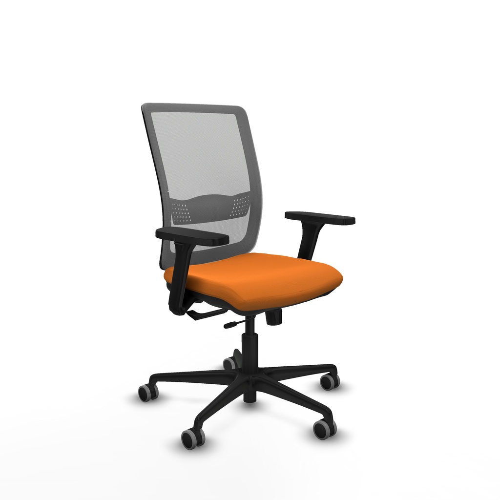 Haches traslack malla gris similpiel naranja brazos 3D base nailon ruedas 65mm engomadas