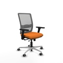 Haches traslack malla gris similpiel naranja brazos 3D base aluminio ruedas 65mm engomadas