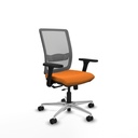 Haches traslack malla gris similpiel naranja brazos 3D base aluminio ruedas 65mm nailon