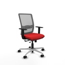Haches traslack malla gris similpiel rojo brazos 1D base aluminio ruedas 65mm nailon
