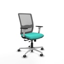Haches traslack malla gris similpiel turquesa brazos blancos base aluminio ruedas 65mm engomadas