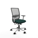 Haches traslack malla gris similpiel verde botella brazos blancos base aluminio ruedas 65mm nailon