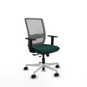 Haches traslack malla gris similpiel verde botella brazos 1D base blanca ruedas 65mm nailon