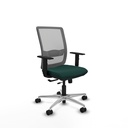Haches traslack malla gris similpiel verde botella brazos 1D base aluminio ruedas 65mm nailon