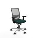 Haches traslack malla gris similpiel verde botella brazos 2D base aluminio ruedas 65mm nailon