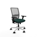 Haches traslack malla gris similpiel verde botella brazos 3D base blanca ruedas 65mm nailon