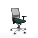 Haches traslack malla gris similpiel verde botella brazos 3D base aluminio ruedas 65mm engomadas