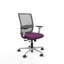 Haches traslack malla gris similpiel morado brazos blancos base aluminio ruedas 65mm engomadas
