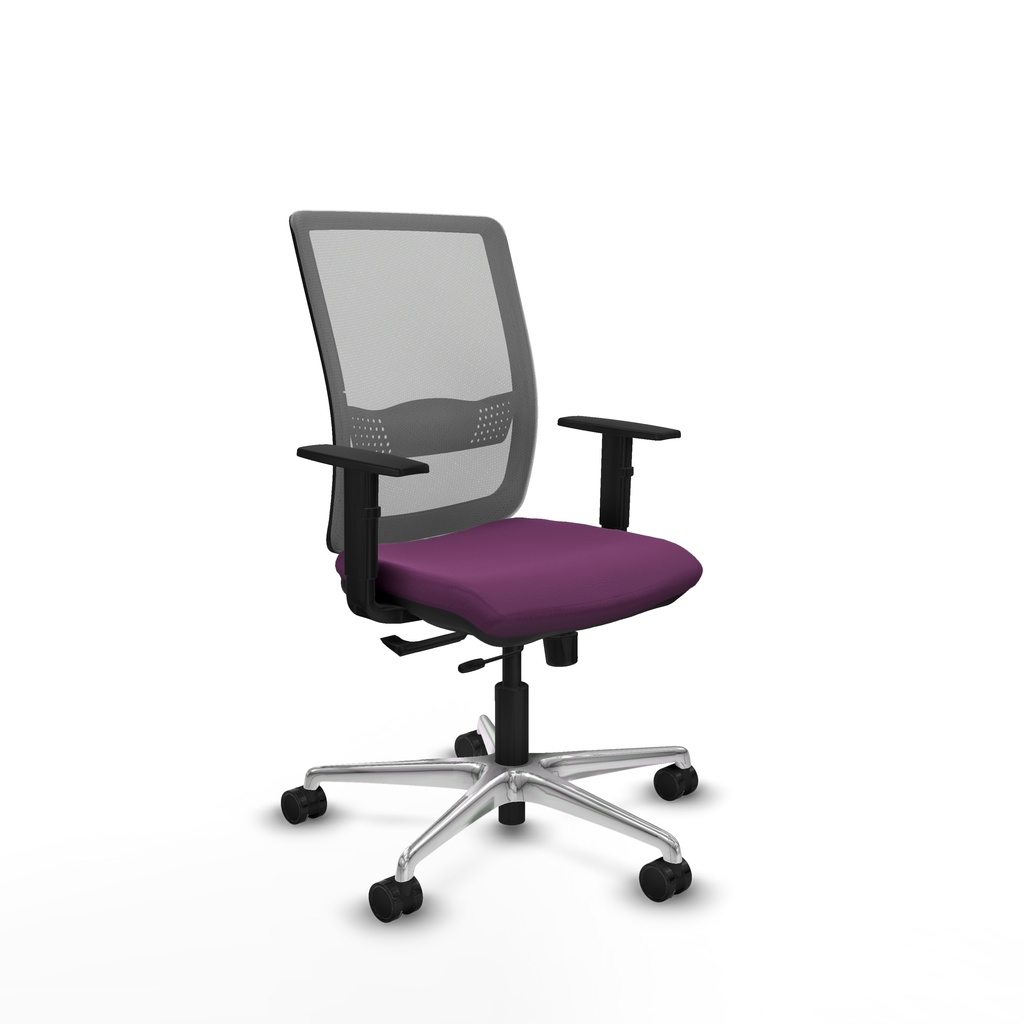 Haches traslack malla gris similpiel morado brazos 1D base aluminio ruedas 65mm nailon
