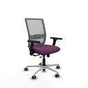 Haches traslack malla gris similpiel morado brazos 3D base aluminio ruedas 65mm engomadas