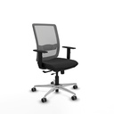 Haches traslack malla gris similpiel negro brazos 1D base aluminio ruedas 65mm engomadas