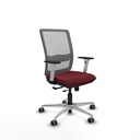 Haches traslack malla gris similpiel granate brazos blancos base aluminio ruedas 65mm engomadas