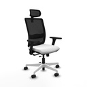 Haches traslack malla negra bali blanco brazos 3D base blanca cabecero malla 2D ruedas 65mm nailon
