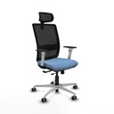 Haches traslack malla negra bali azul cielo brazos blancos base aluminio cabecero malla 2D ruedas 65mm engomadas