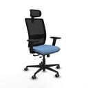Haches traslack malla negra bali azul cielo brazos 2D base nailon cabecero malla 2D ruedas 65mm engomadas