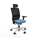 Haches traslack malla negra bali azul cielo brazos 3D base blanca cabecero malla 2D ruedas 65mm nailon