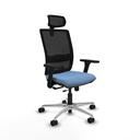Haches traslack malla negra bali azul cielo brazos 3D base aluminio cabecero malla 2D ruedas 65mm nailon