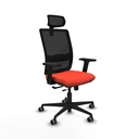 Haches traslack malla negra bali naranja oscuro brazos 2D base nailon cabecero malla 2D ruedas 65mm engomadas