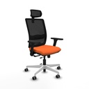 Haches traslack malla negra bali naranja brazos 3D base blanca cabecero malla 2D ruedas 65mm engomadas