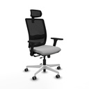 Haches traslack malla negra bali gris claro brazos 3D base blanca cabecero malla 2D ruedas 65mm engomadas