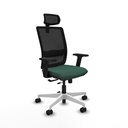 Haches traslack malla negra bali verde botella brazos 2D base blanca cabecero malla 2D ruedas 65mm nailon