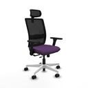 Haches traslack malla negra bali morado brazos 3D base blanca cabecero malla 2D ruedas 65mm nailon