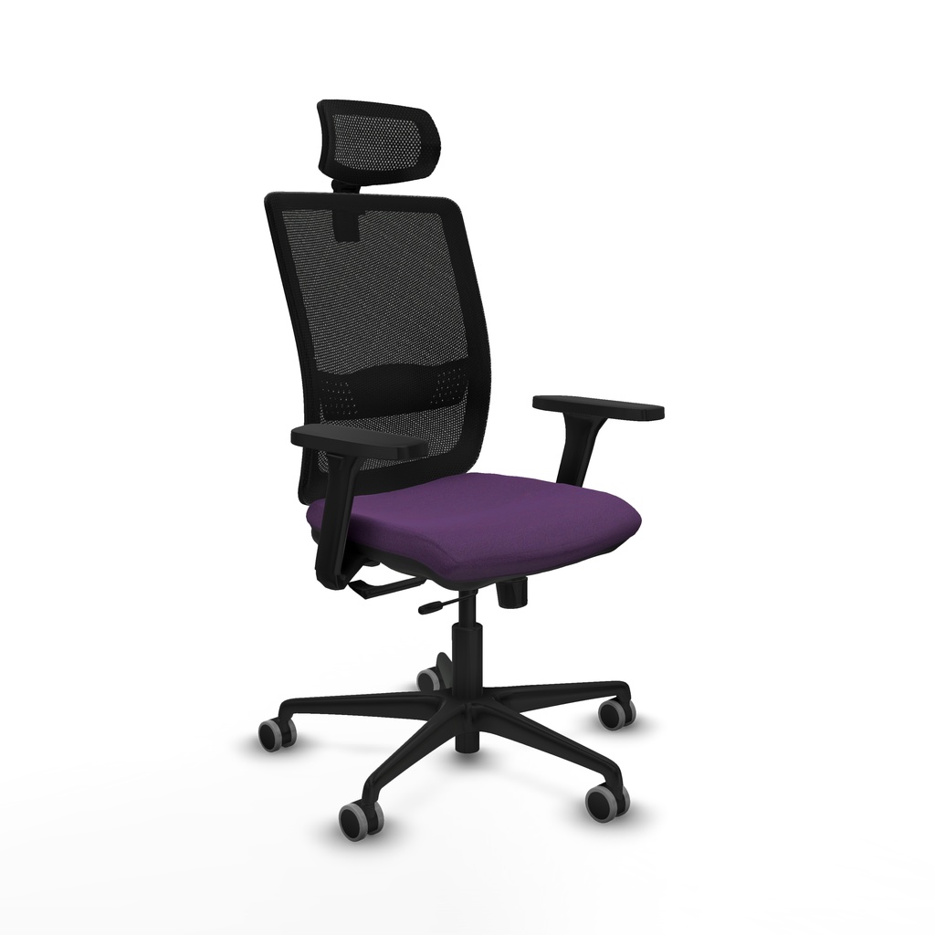 Haches traslack malla negra bali morado brazos 3D base nailon cabecero malla 2D ruedas 65mm engomadas