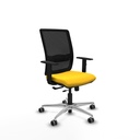 Haches traslack malla negra similpiel amarillo brazos 1D base aluminio ruedas 65mm engomadas