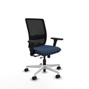 Haches traslack malla negra similpiel azul marino brazos 3D base blanca ruedas 65mm nailon