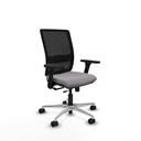 Haches traslack malla negra similpiel gris brazos 3D base aluminio ruedas 65mm nailon