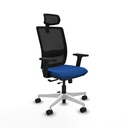 Haches traslack malla negra similpiel azul brazos 2D base blanca cabecero malla 2D ruedas 65mm nailon