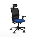 Haches traslack malla negra similpiel azul brazos 3D base nailon cabecero malla 2D ruedas 65mm engomadas