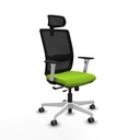 Haches traslack malla negra similpiel pistacho brazos blancos base blanca cabecero malla 2D ruedas 65mm engomadas