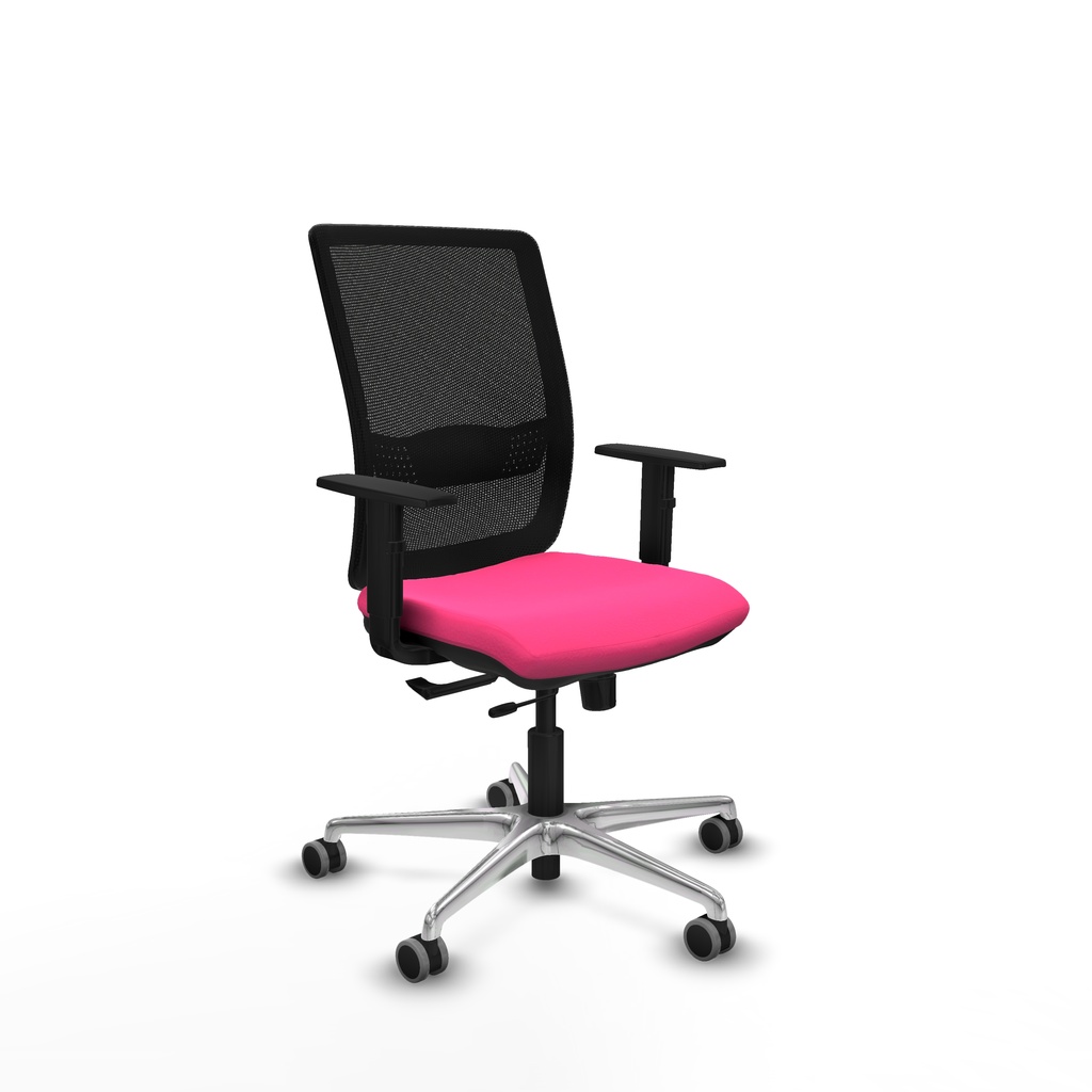 Haches traslack malla negra similpiel rosa brazos 1D base aluminio ruedas 65mm engomadas