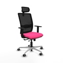 Haches traslack malla negra similpiel rosa brazos 1D base aluminio cabecero malla 2D ruedas 65mm engomadas