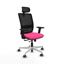 Haches traslack malla negra similpiel rosa brazos 2D base blanca cabecero malla 2D ruedas 65mm engomadas