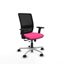 Haches traslack malla negra similpiel rosa brazos 2D base aluminio ruedas 65mm nailon