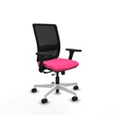 Haches traslack malla negra similpiel rosa brazos 3D base blanca ruedas 65mm nailon