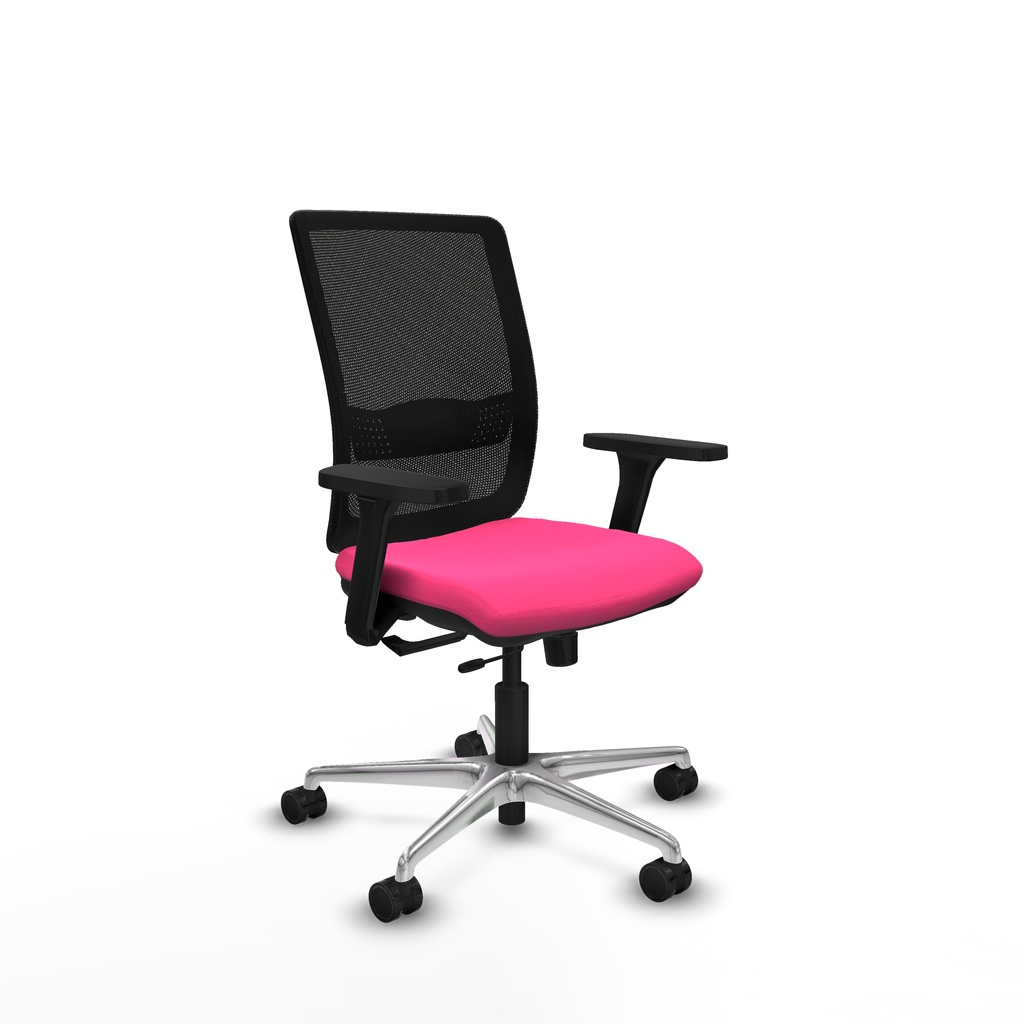 Haches traslack malla negra similpiel rosa brazos 3D base aluminio ruedas 65mm nailon