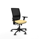 Haches traslack malla negra similpiel crema brazos 3D base nailon ruedas 65mm engomadas