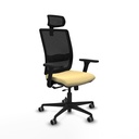 Haches traslack malla negra similpiel crema brazos 3D base nailon cabecero malla 2D ruedas 65mm engomadas