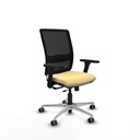Haches traslack malla negra similpiel crema brazos 3D base aluminio ruedas 65mm engomadas
