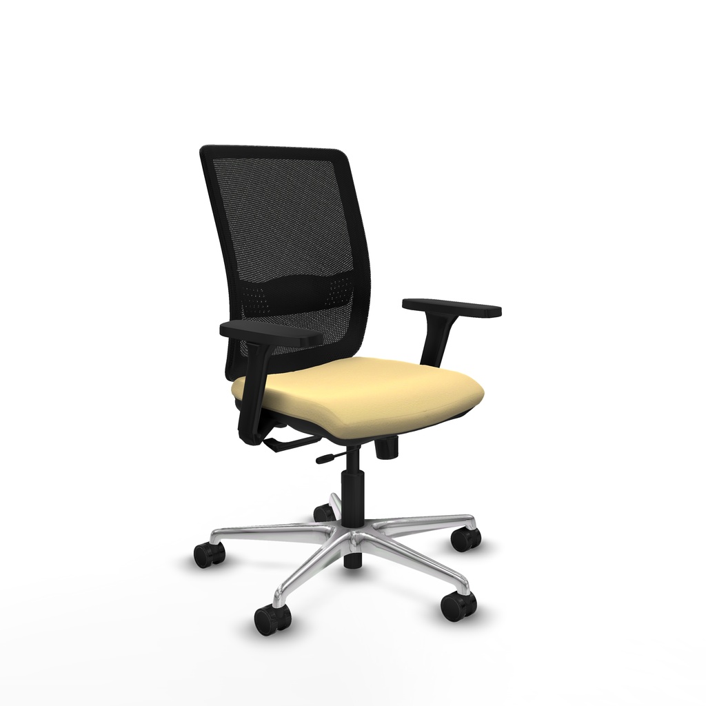 Haches traslack malla negra similpiel crema brazos 3D base aluminio ruedas 65mm nailon