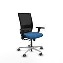 Haches traslack malla negra similpiel azul claro brazos 3D base aluminio ruedas 65mm engomadas