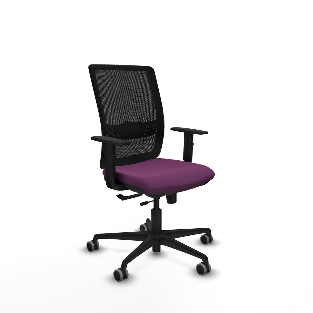 Haches traslack malla negra similpiel morado brazos 1D base nailon ruedas 65mm engomadas