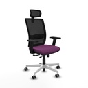 Haches traslack malla negra similpiel morado brazos 2D base blanca cabecero malla 2D ruedas 65mm engomadas