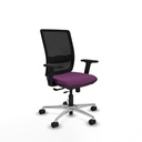 Haches traslack malla negra similpiel morado brazos 2D base aluminio ruedas 65mm nailon