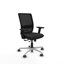 Haches traslack malla negra similpiel negro brazos 2D base aluminio ruedas 65mm engomadas